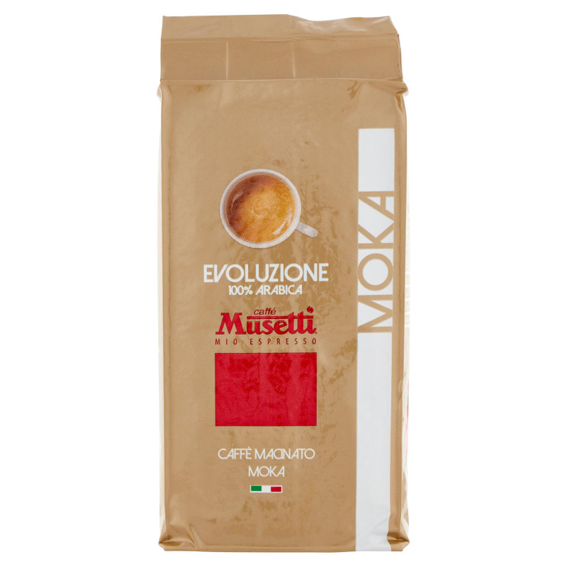 Café italiano importado Musetti Evoluzione. Grano Molido 250 gr.