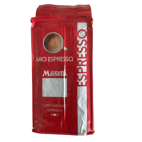 Café italiano importado Musetti Rossa. Grano Molido 250 gr.